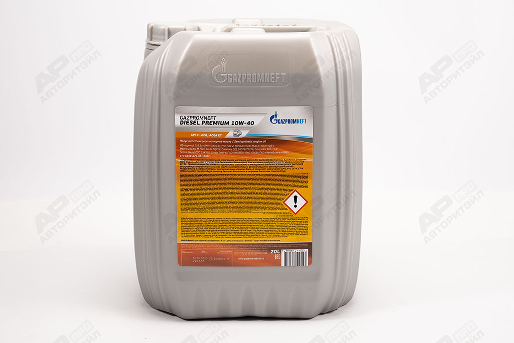 Масло моторное Gazpromneft Diesel Premium 10W-40 20л, API CI-4/SL 2389907851, 253141969, 2389901213