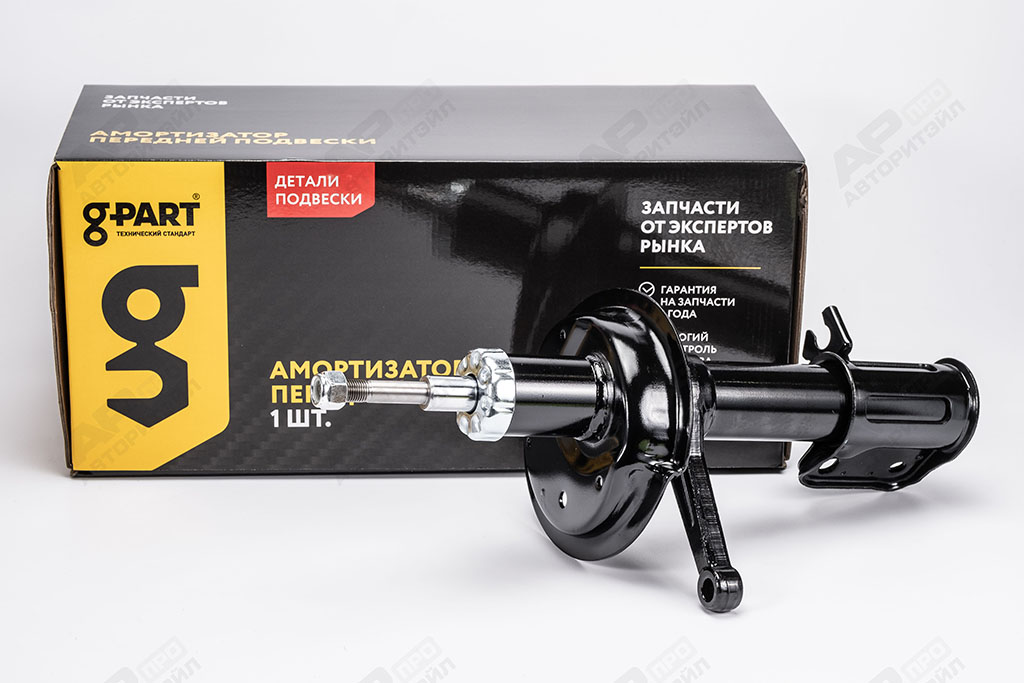 Амортизатор передней подвески масляный левый ВАЗ-1118 Kalina (под коническую пружину) G-PART 1118-29